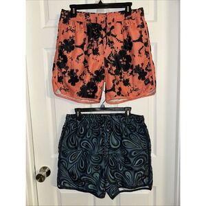 Spicy Tuna Men's Colorful Mesh Lined Swim Trunks Lot Of 2 Size Medium